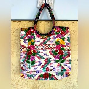 Floral Embroidered Oversized Bag/Tote Lined! 🌺🪻🌷